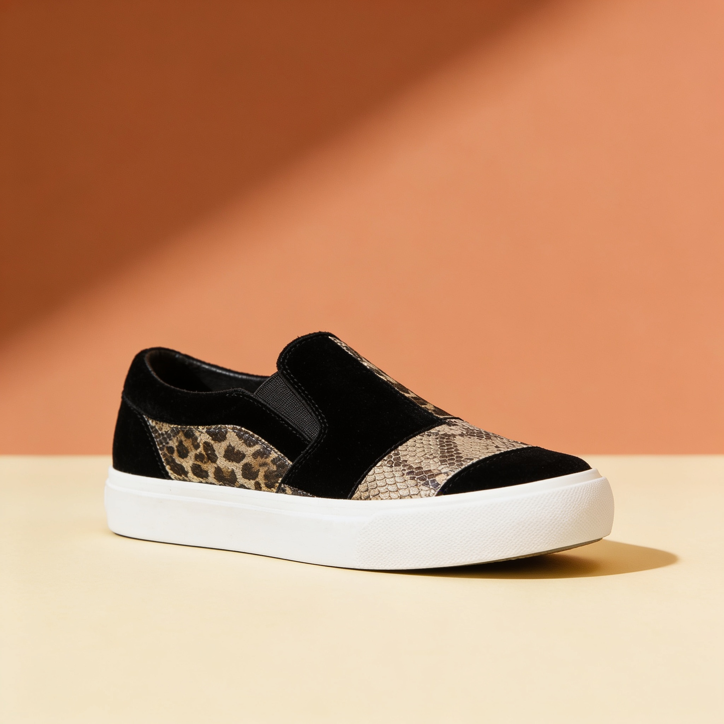 NuraWear Printed Slip-On Sneakers - Black