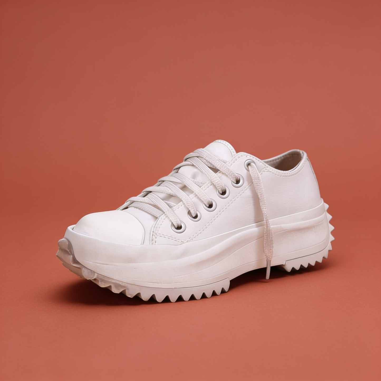 NuraWear Women's Chunky Street Sneakers - White, side profile