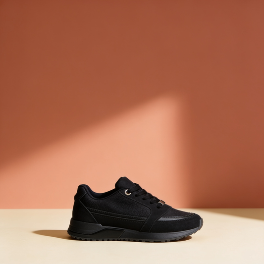 NuraWear Navy and Silver Sneakers - Black
