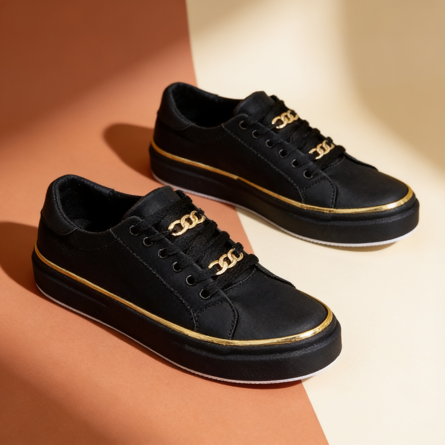 NuraWear Gold Chain Sneakers