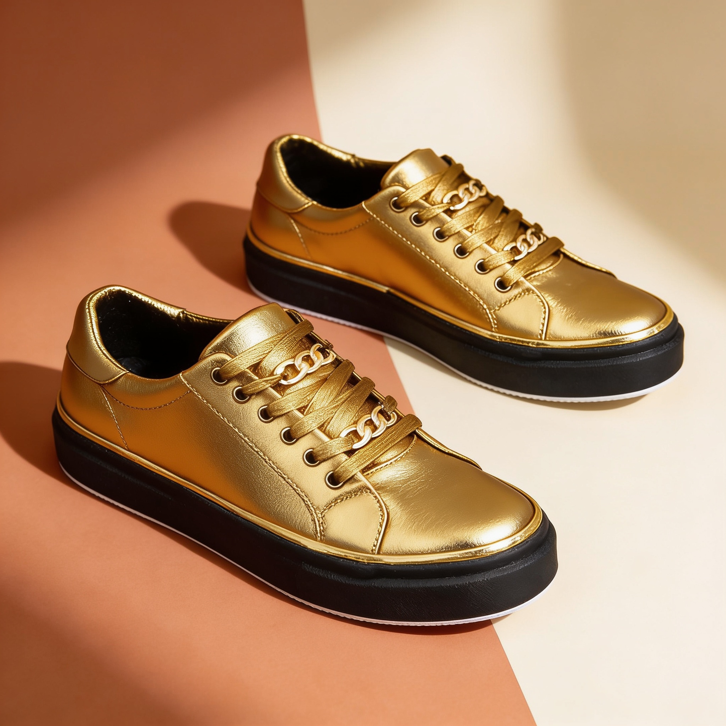 NuraWear Gold Chain Sneakers - Gold