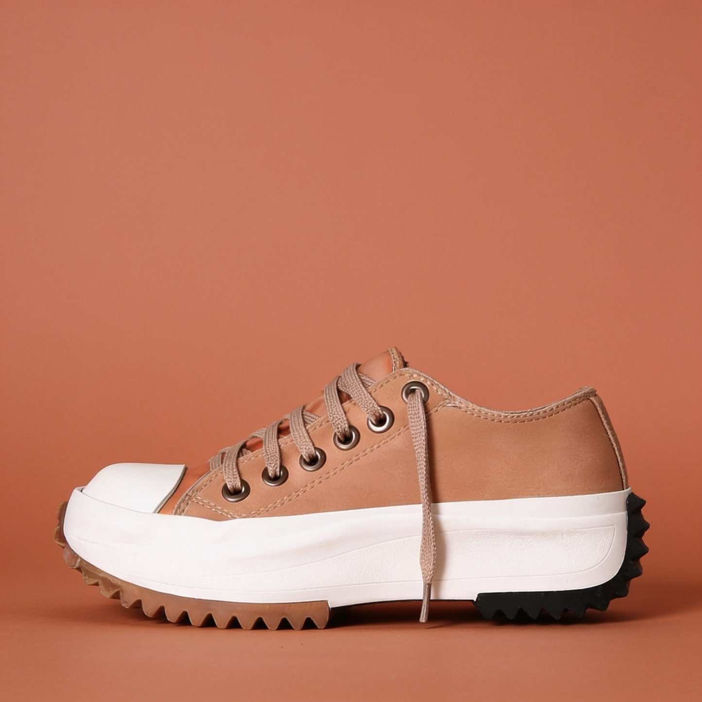NuraWear Women's Chunky Street Sneakers - Light Brown, side profile