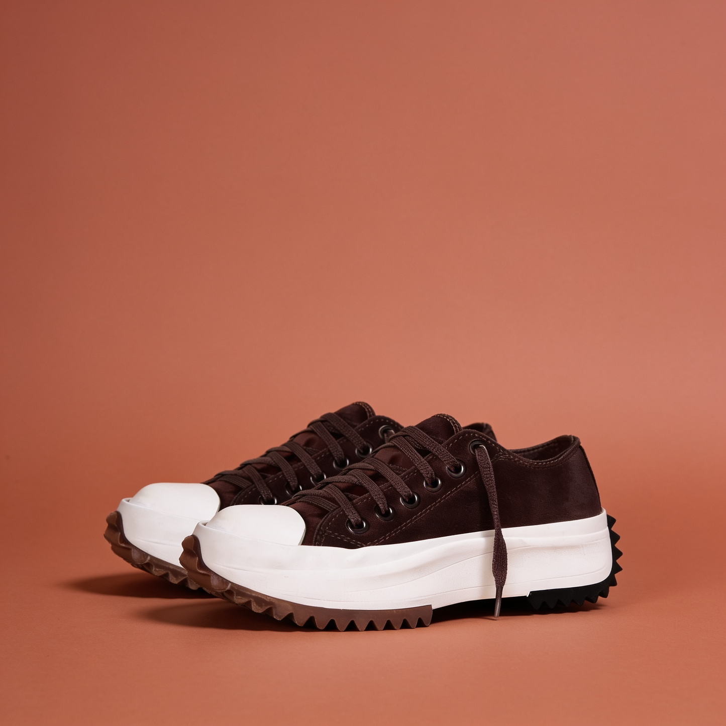 NuraWear Women's Chunky Street Sneakers - Dark Brown, front view