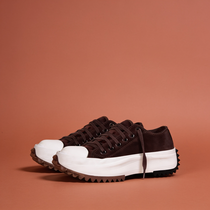 NuraWear Women's Chunky Street Sneakers - Dark Brown, front view