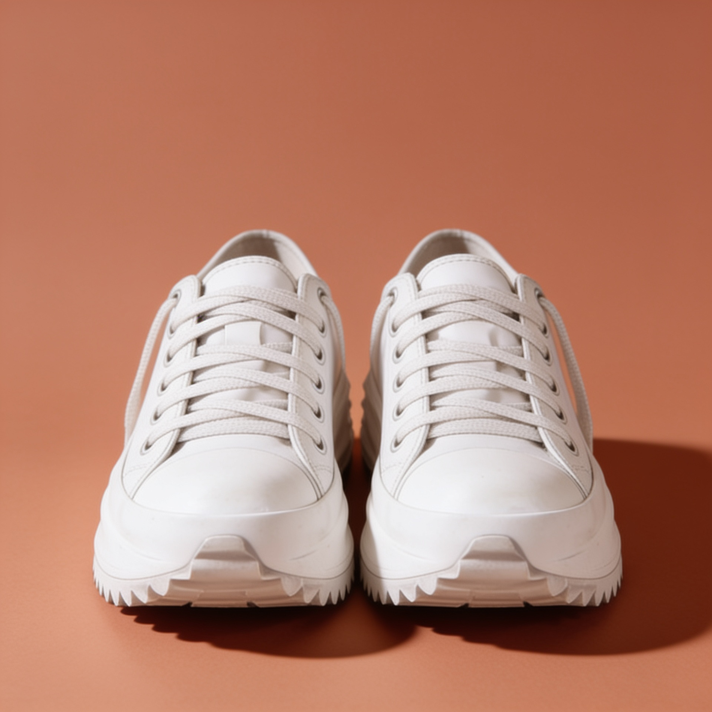NuraWear Women's Chunky Street Sneakers - White, front view