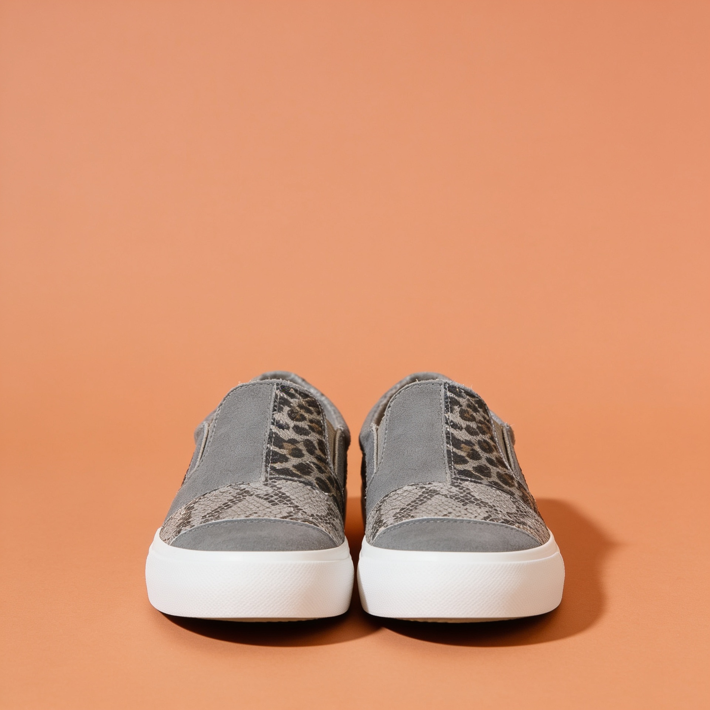 NuraWear Women's Printed Slip-On Sneakers - Gray, front view