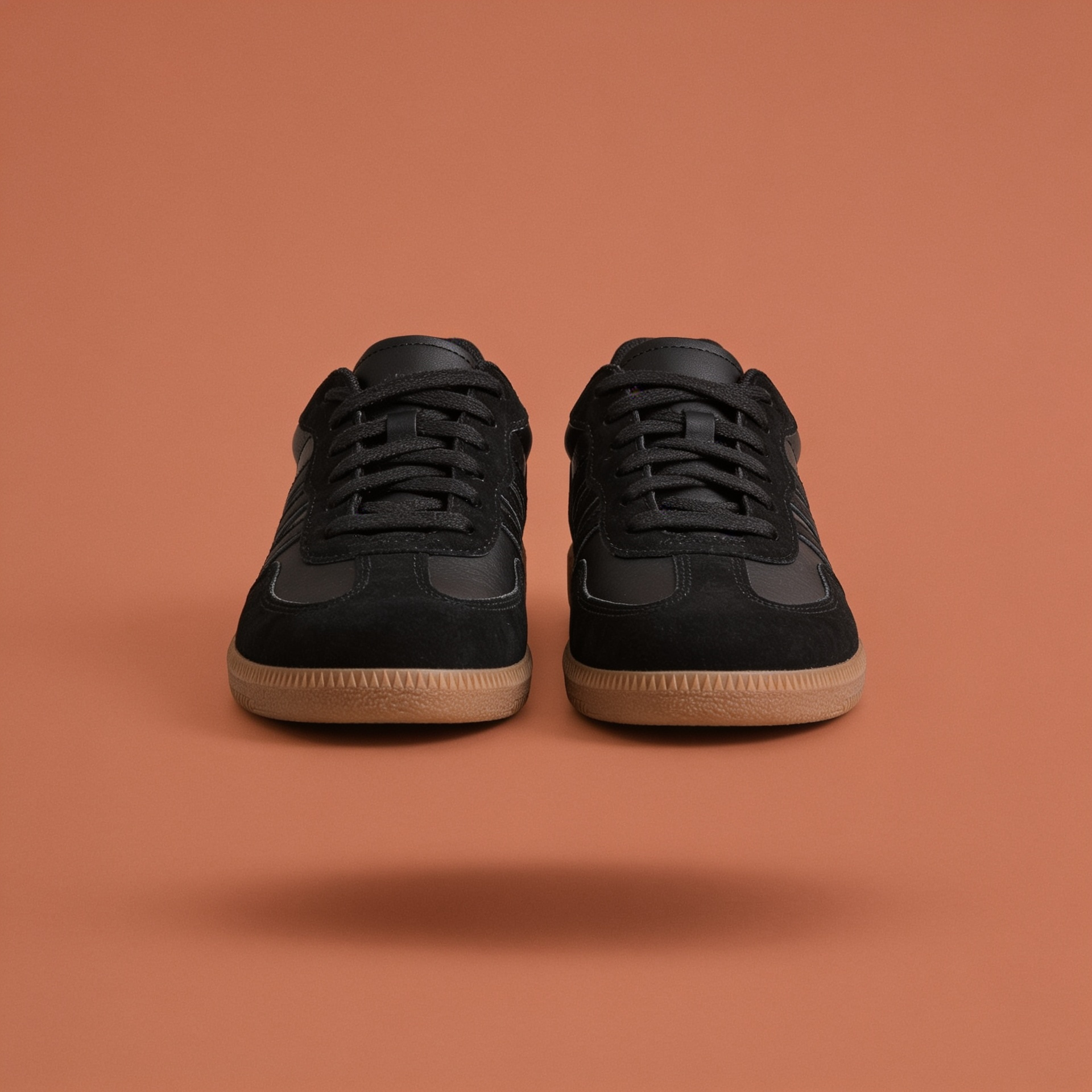 NuraWear Women's Retro Court Sneakers - Black, front view
