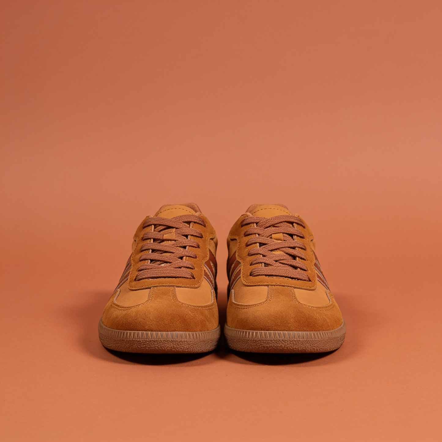 NuraWear Women's Retro Court Sneakers - Brown, front view