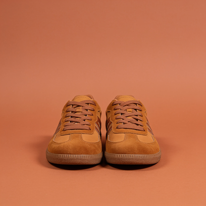 NuraWear Women's Retro Court Sneakers - Brown, front view